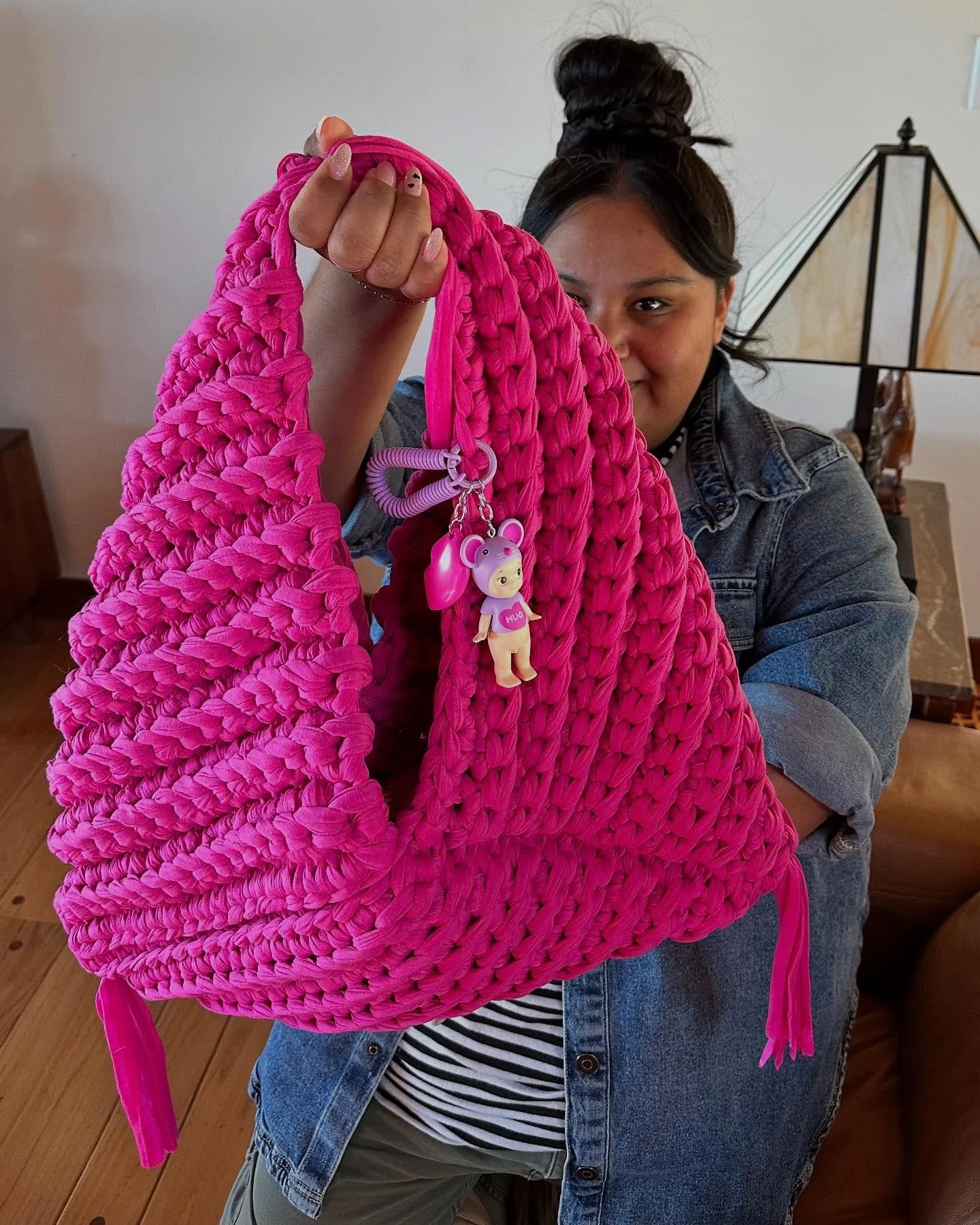 part 3 of bringing knits to the east bay day 1s

✨bb&rsquo;s first purse✨

pattern by @loosends