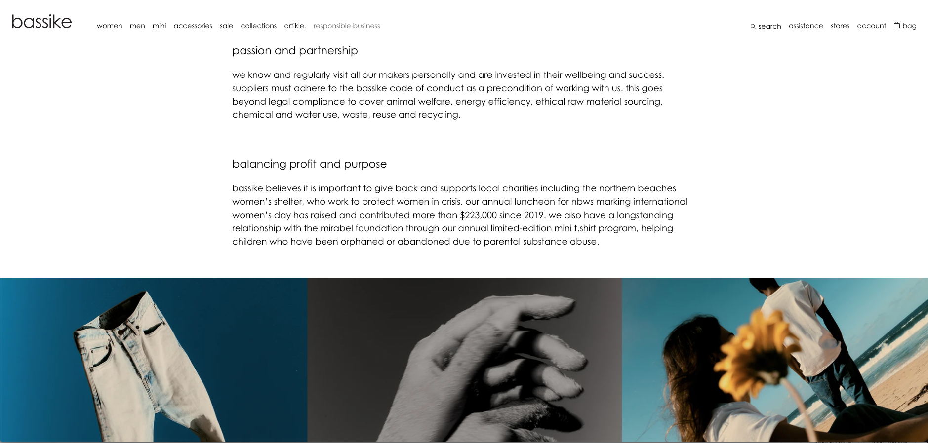 Bassike fashion copywriting by Tom Lazarus