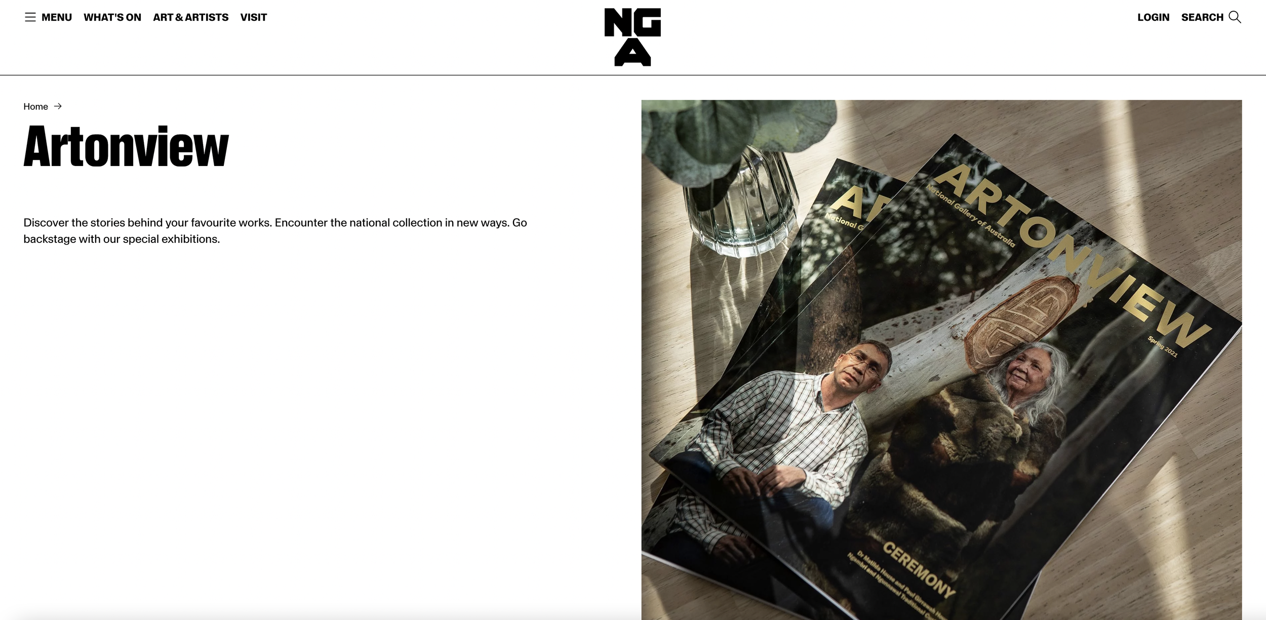 Artonview National Gallery of Australia subeditor Tom Lazarus