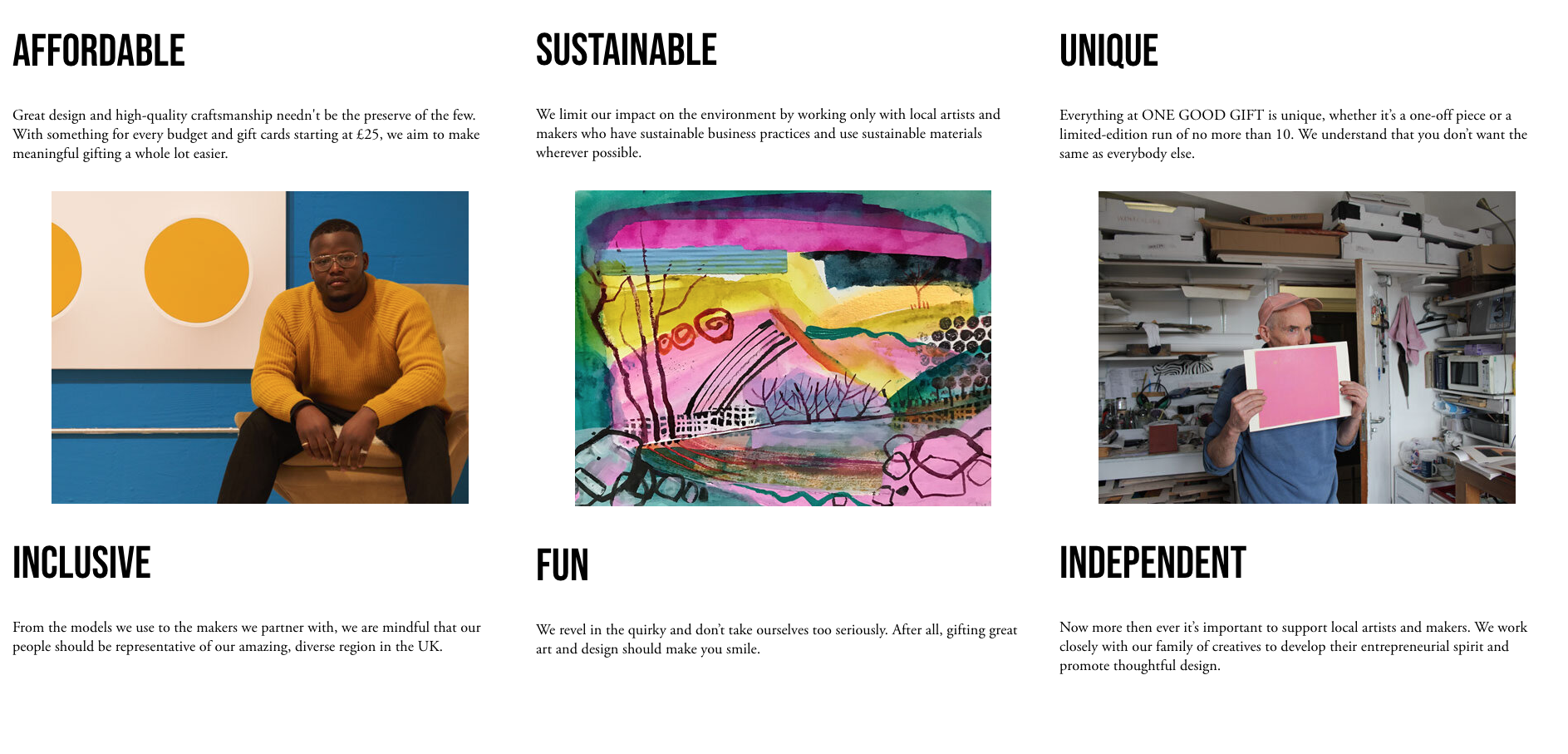 One Good Gift website copywriting by Tom Lazarus