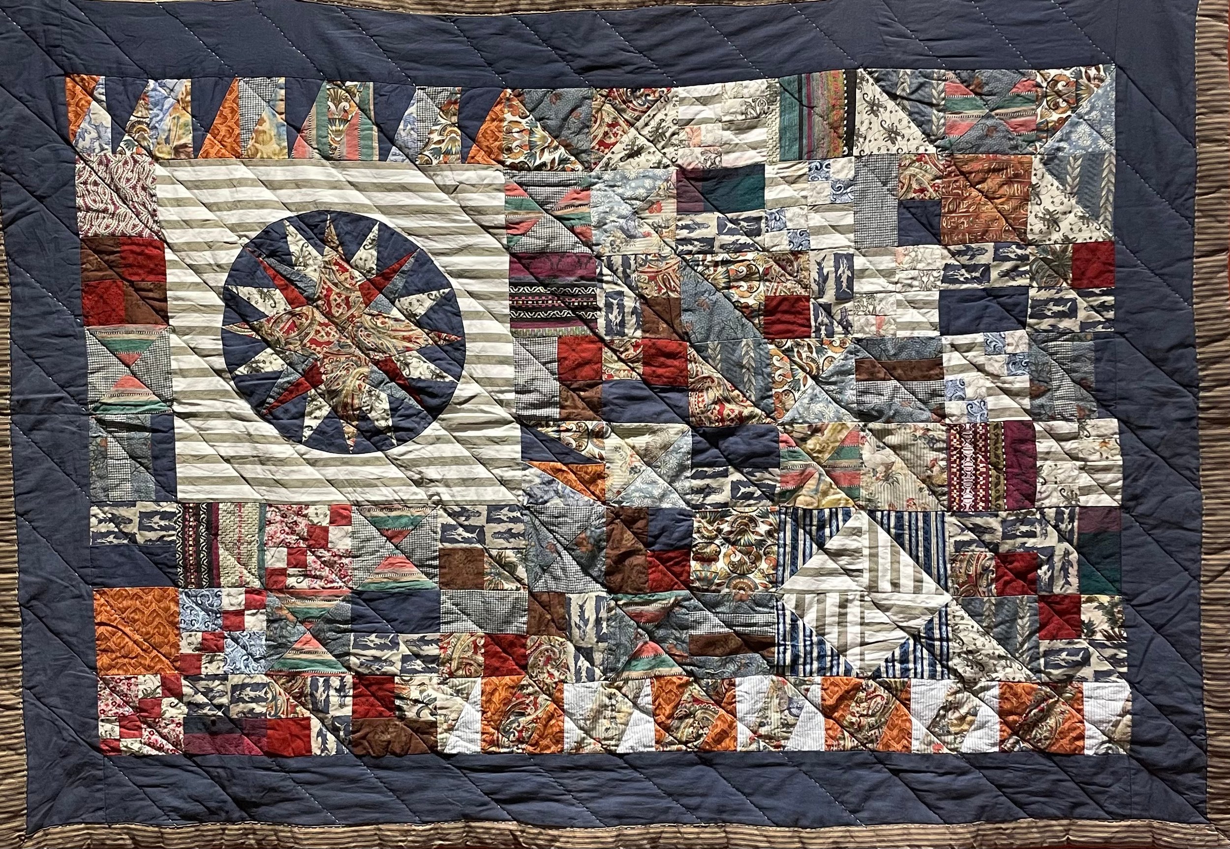 MARINERS COMPASS WALL QUILT, 1993, 1440mm W x 1040mm L, NFS
