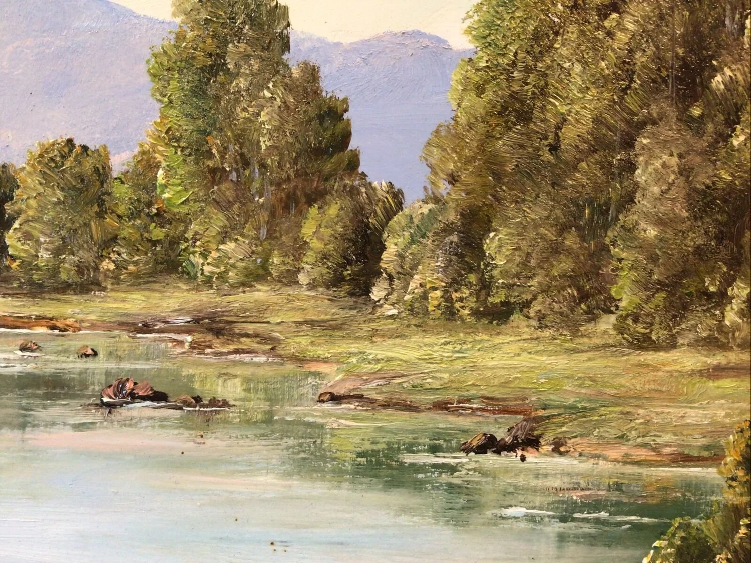 H A G Heerings River Scene Circa 1960s Framed Oil Painting