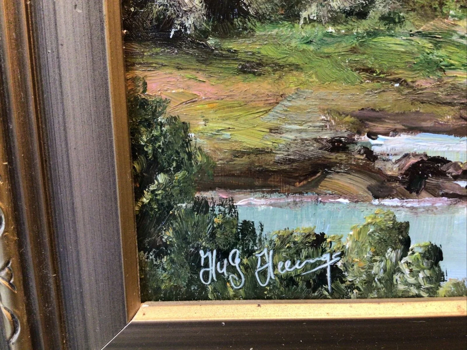 H A G Heerings River Scene Circa 1960s Framed Oil Painting