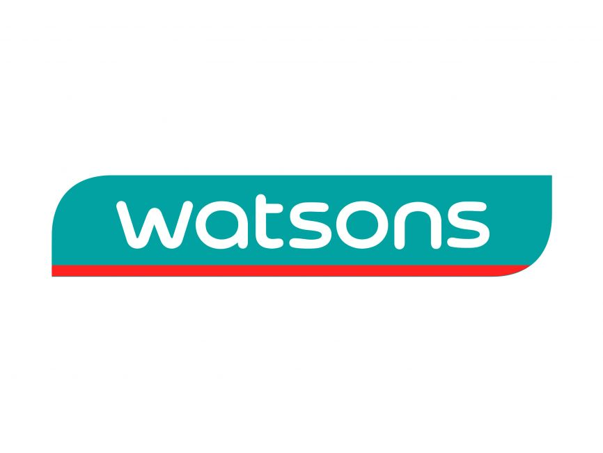 Watsons logo with teal background and red underline.