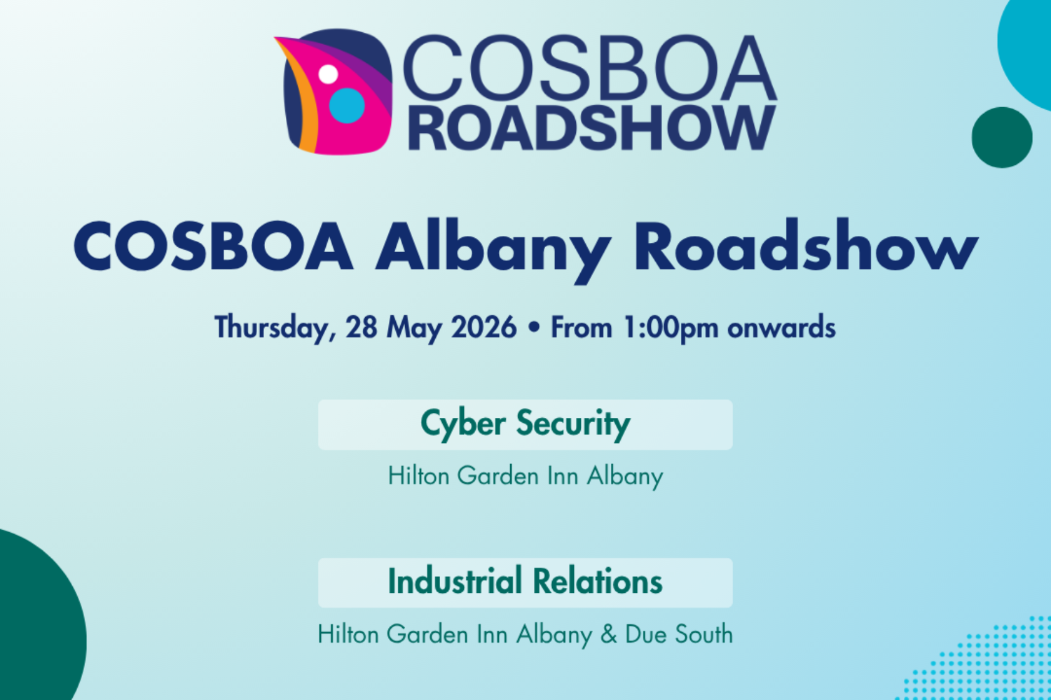 COSBOA Albany Roadshow