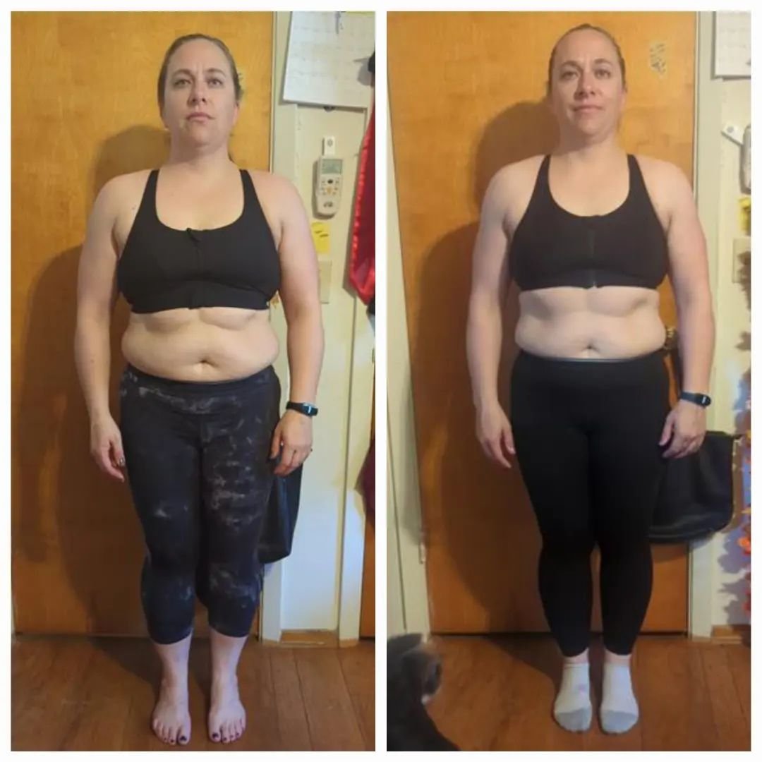 Another great round of pictures from Miranda! I added her stats this time around, and they are looking amazing!

She has lost 19lbs and 5% bodyfat since working with me, and her progress hasn't stopped! She moves a lot easier and is way stronger! 

I
