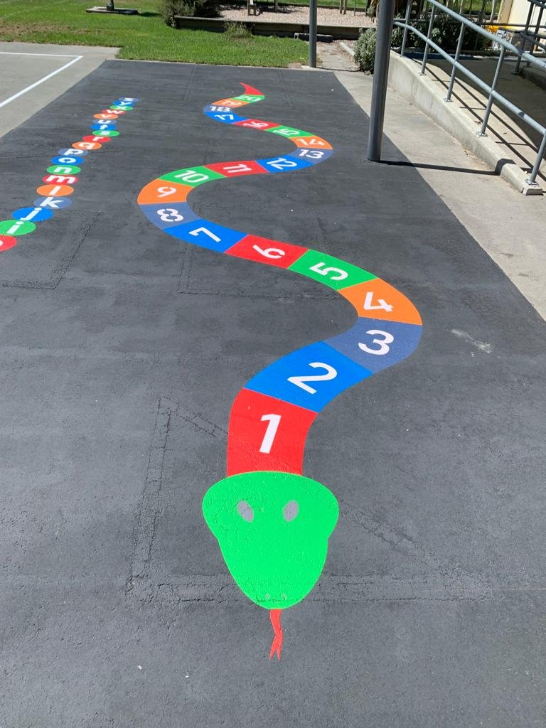 road paint school playground marking - number snake
