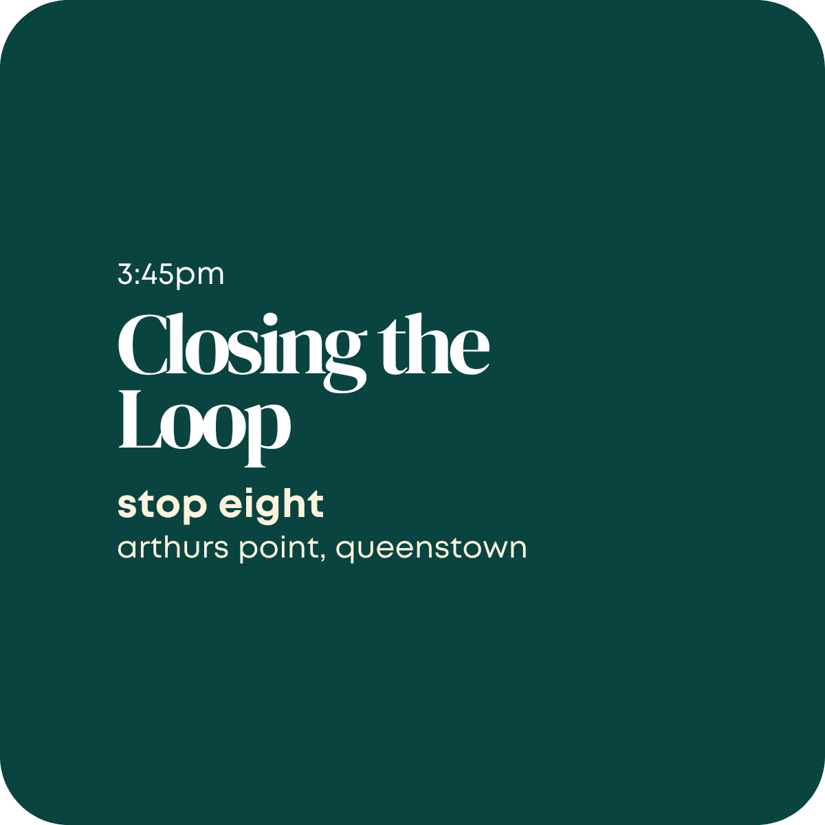 Closing the Loop