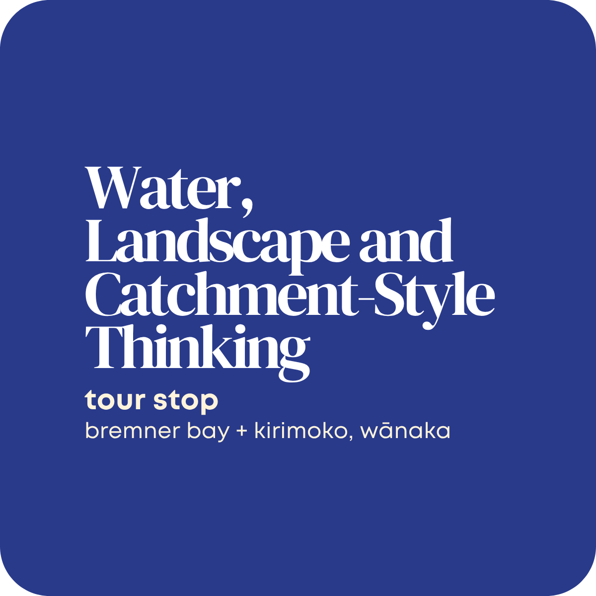 Water, Landscape and Catchment-Style Thinking