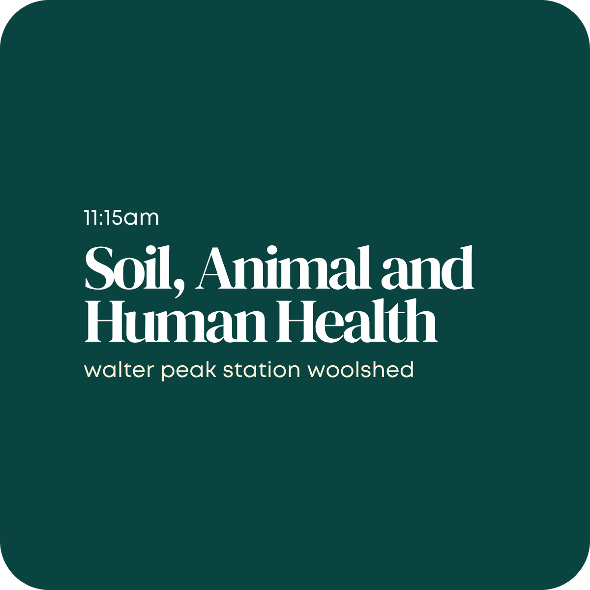 Soil, Animal and Human Health