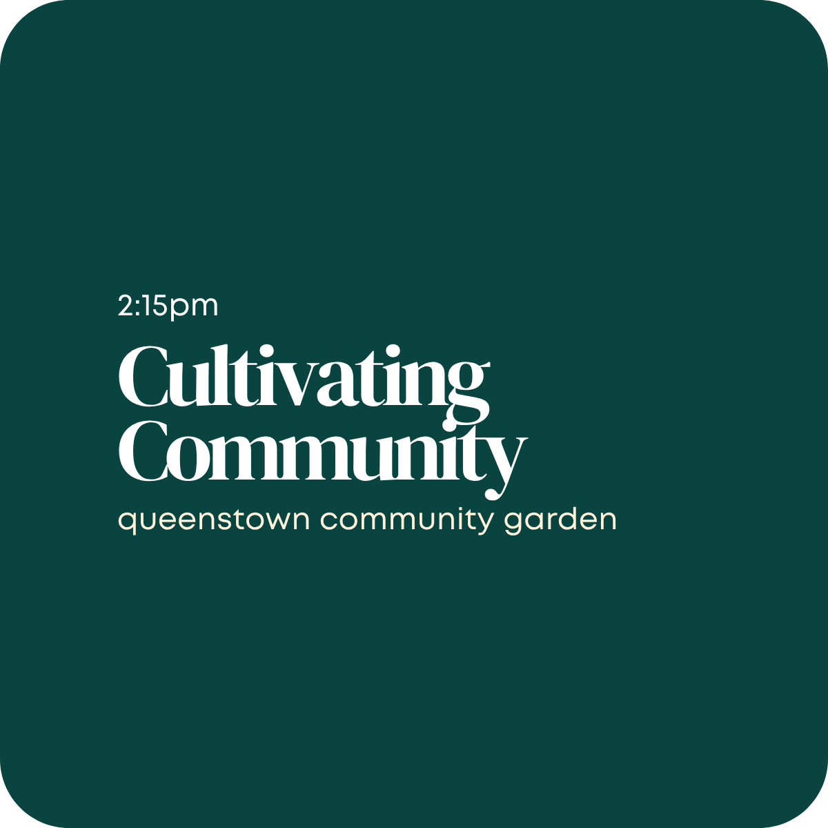 Cultivating Community