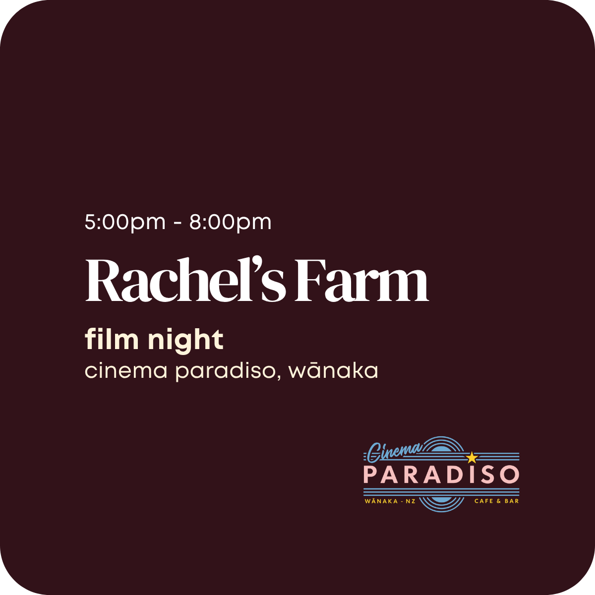 Wao Summit Film Night; Rachel’s Farm