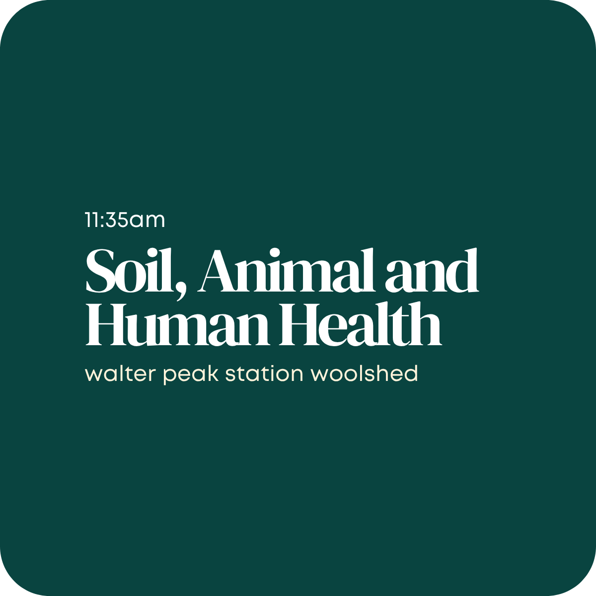 Soil, Animal and Human Health