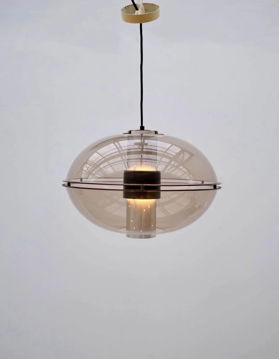 Lustre « Orbiter » de RAAK en métal et plexiglas, Pays-Bas 1970