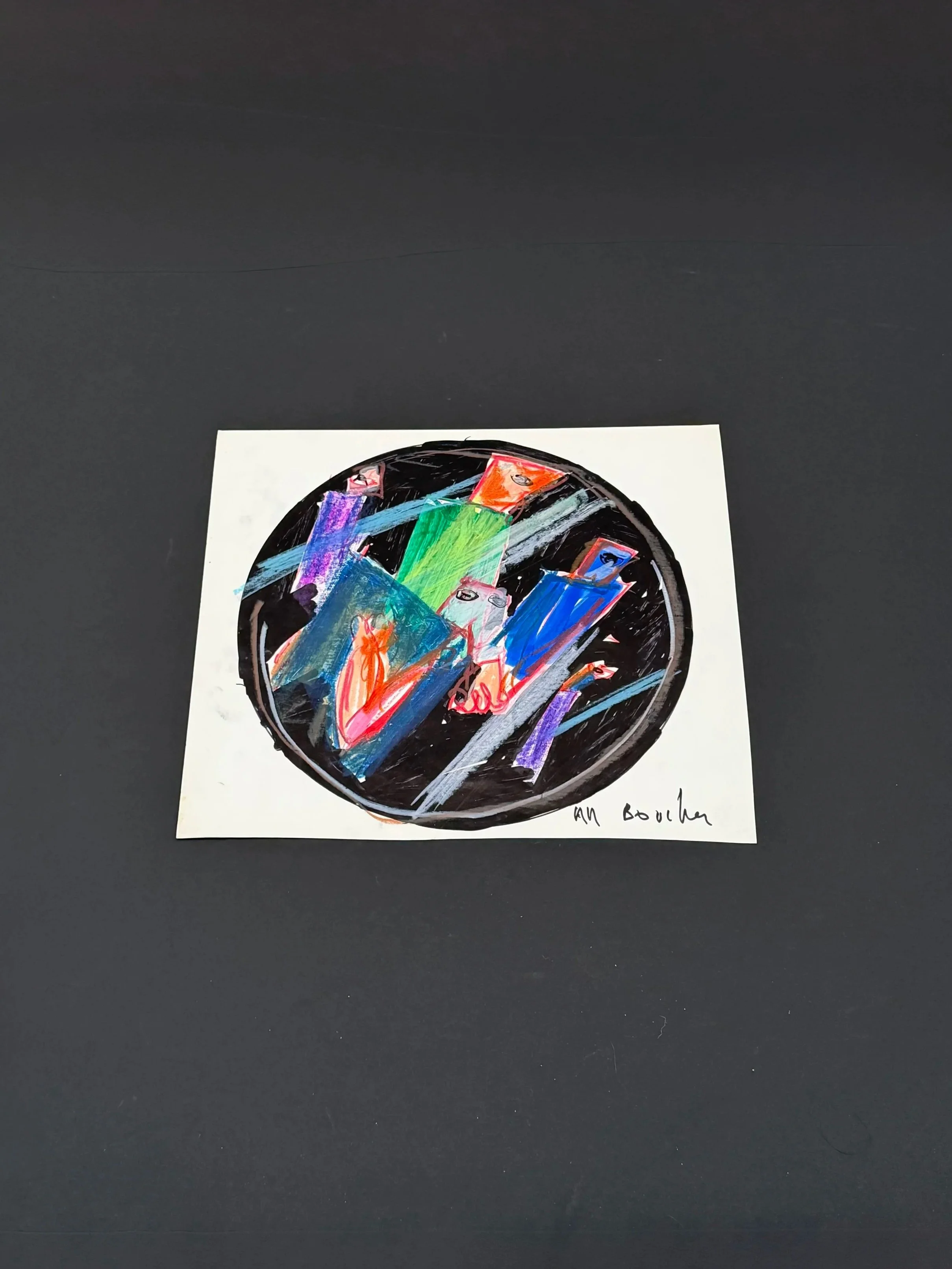 Technique mixte sur papier de Alain Michel BOUCHER (1944-2020)