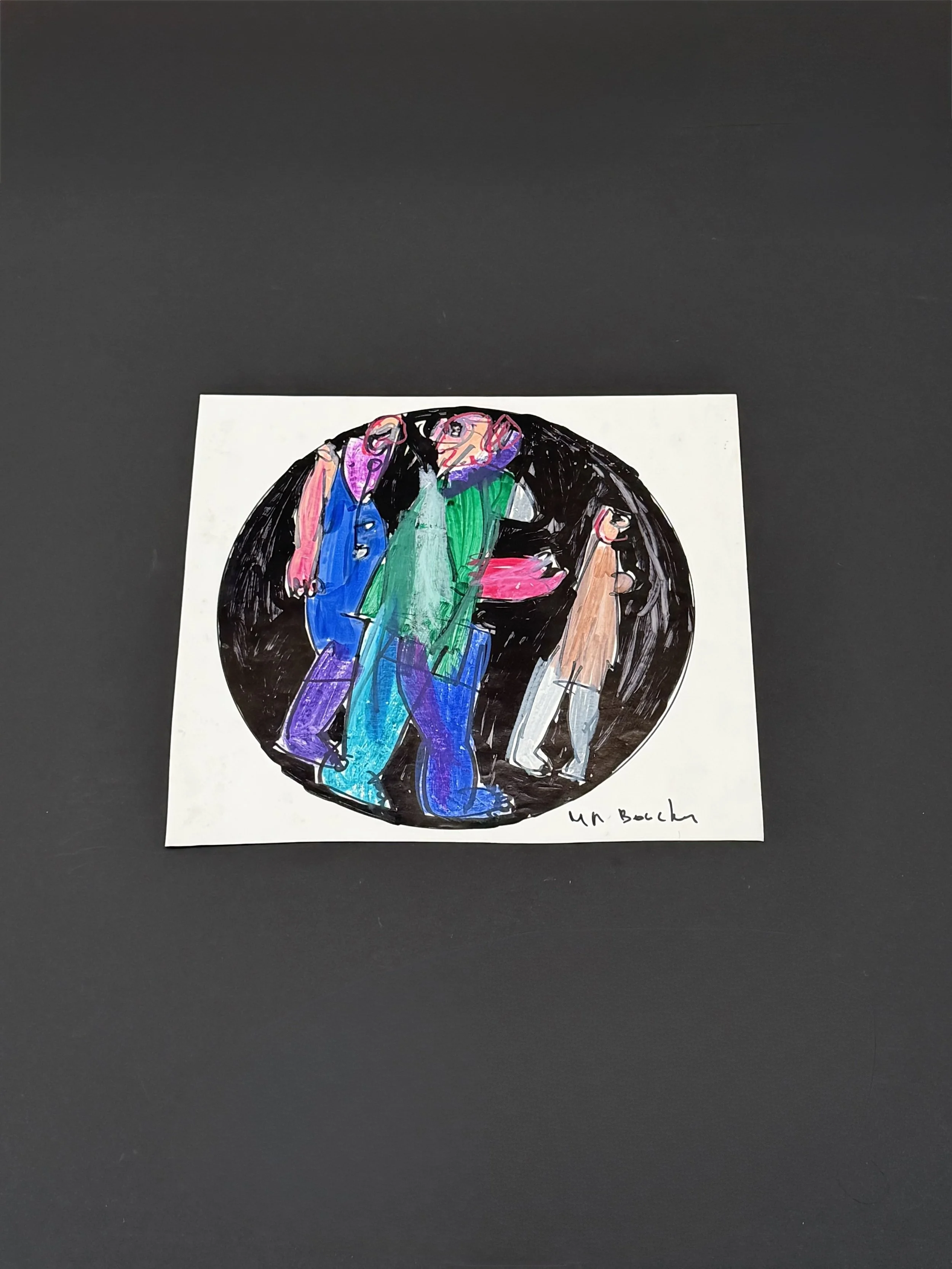 Technique mixte sur papier de Alain Michel BOUCHER (1944-2020)