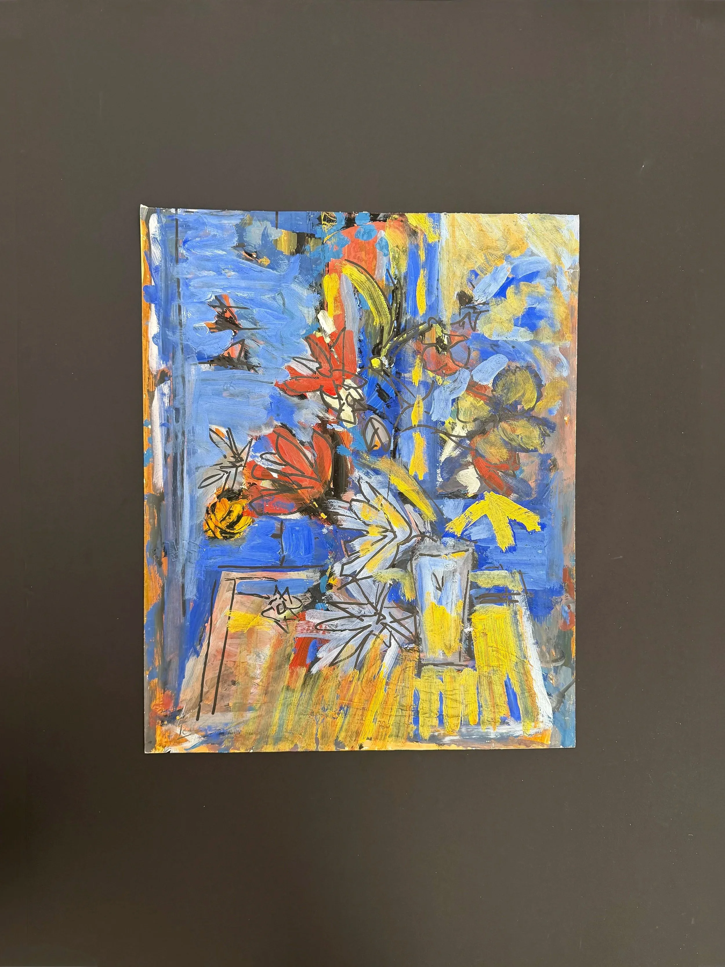 Huile sur papier signé, vers 1970