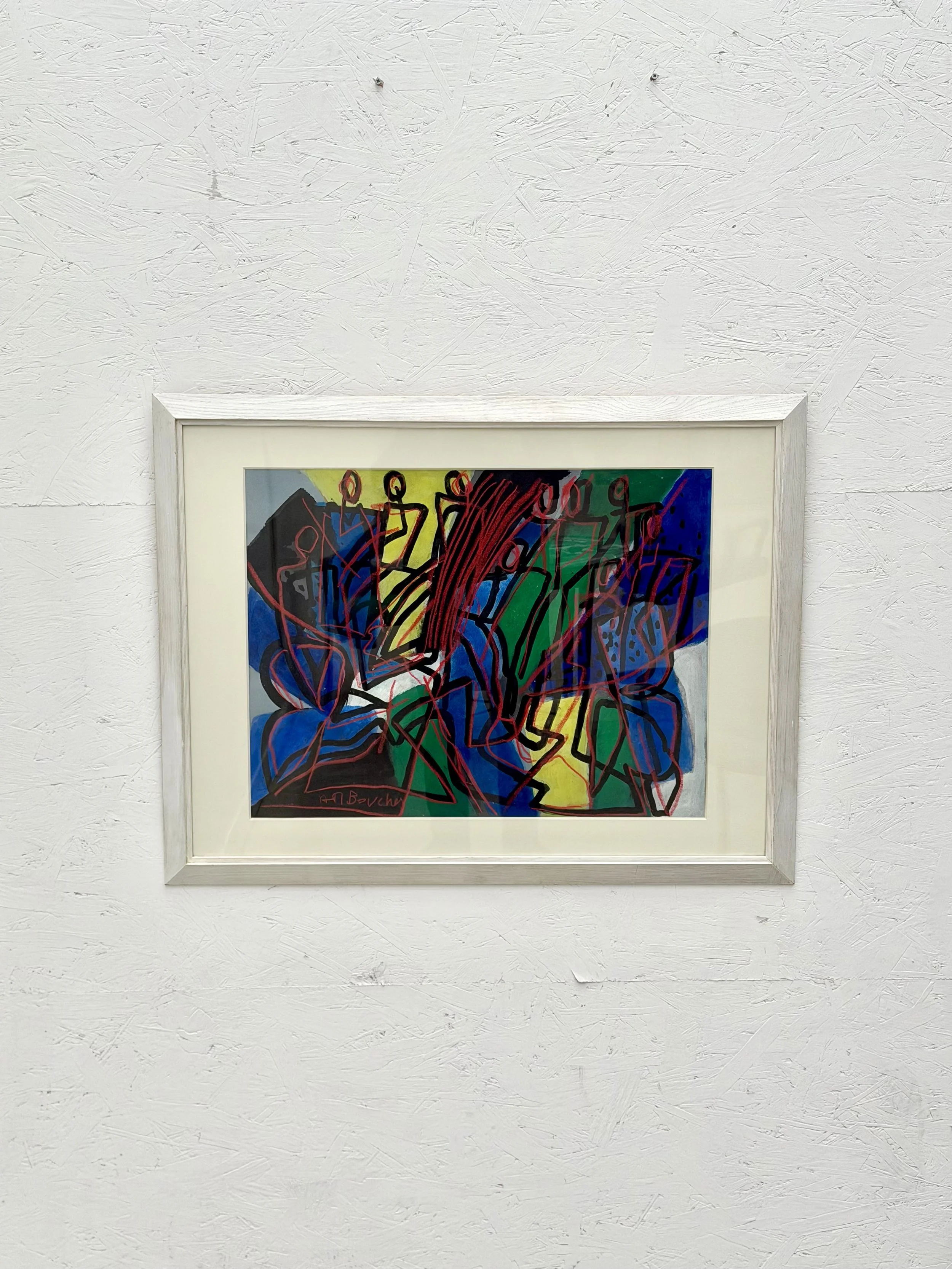 Peinture technique mixte sur papier de Alain Michel BOUCHER (1944-2020)