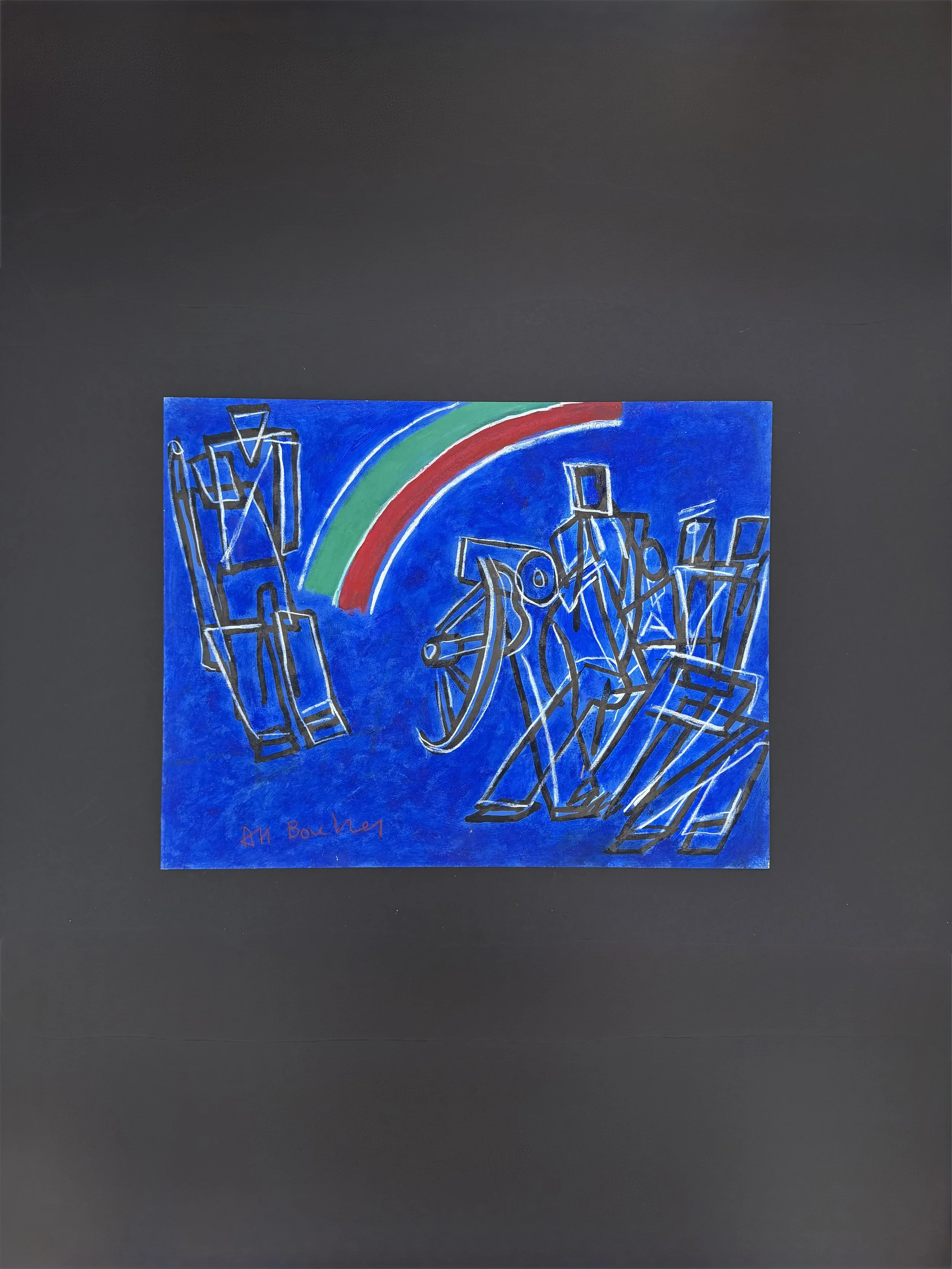 Technique mixte sur papier de Alain Michel BOUCHER (1944-2020)