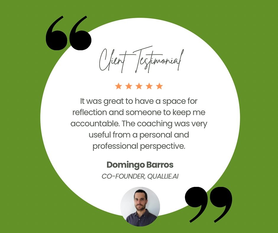 🔥 When you’re building a business, it’s easy to lose yourself in the process.
Meet Domingo Barros, the ambitious co-founder of the amazing tech startup Quallie.ai
He came to coaching wanting to be even more productive and improve his ha