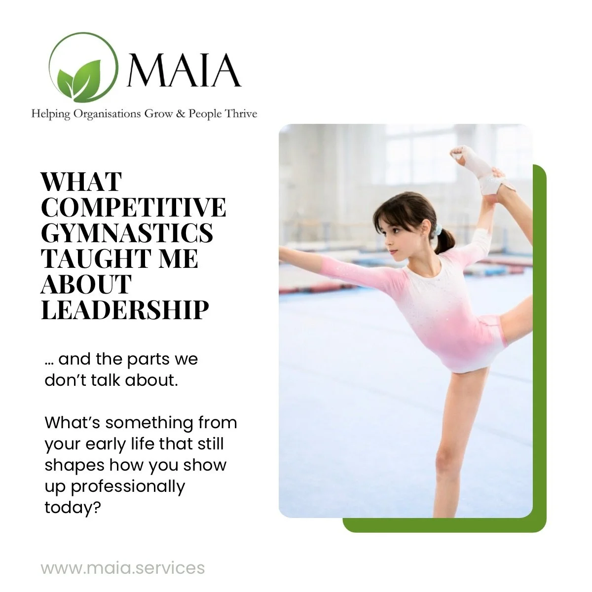 Before boardrooms, coaching sessions, and leadership workshops&hellip; there was a gymnastics hall.

I spent my entire childhood and adolescence as a competitive gymnast.

Hours of training after school.
Early mornings.
Repeating the same movement ag