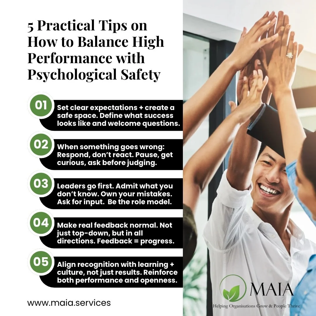 Most leaders know psychological safety matters.
Far fewer know how to actually create it&hellip; without losing performance.

After sharing my recent thoughts on this crucial balance and by popular demand, here are my practical tips for you to get st