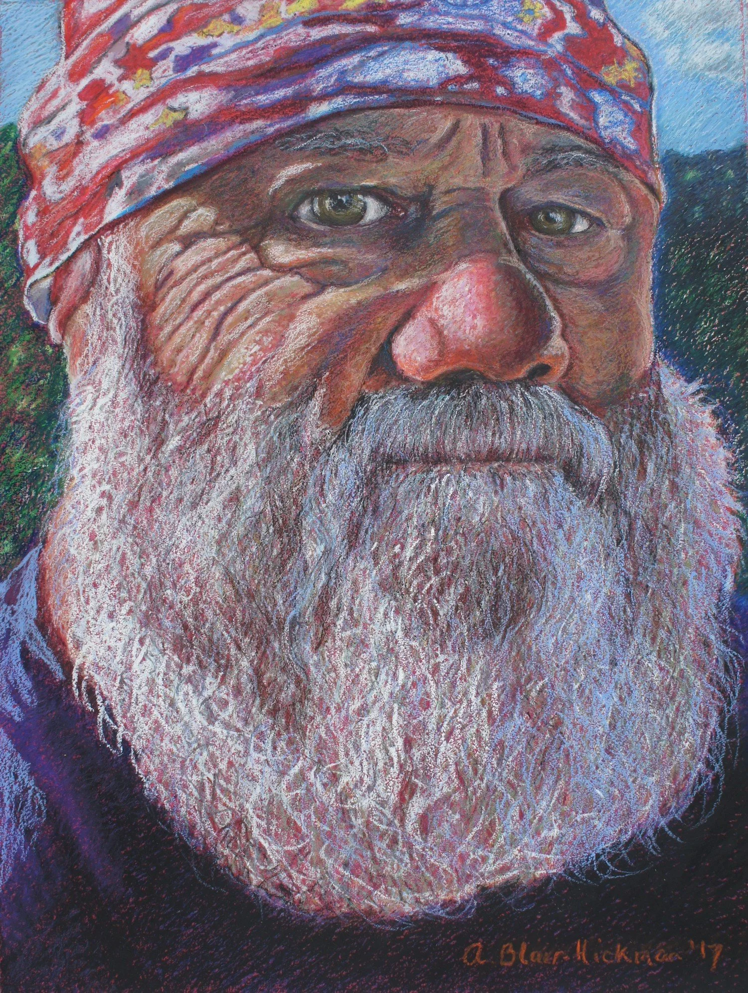 Archangel Michael, Oil Pastel, 56 x 76cm (2017)