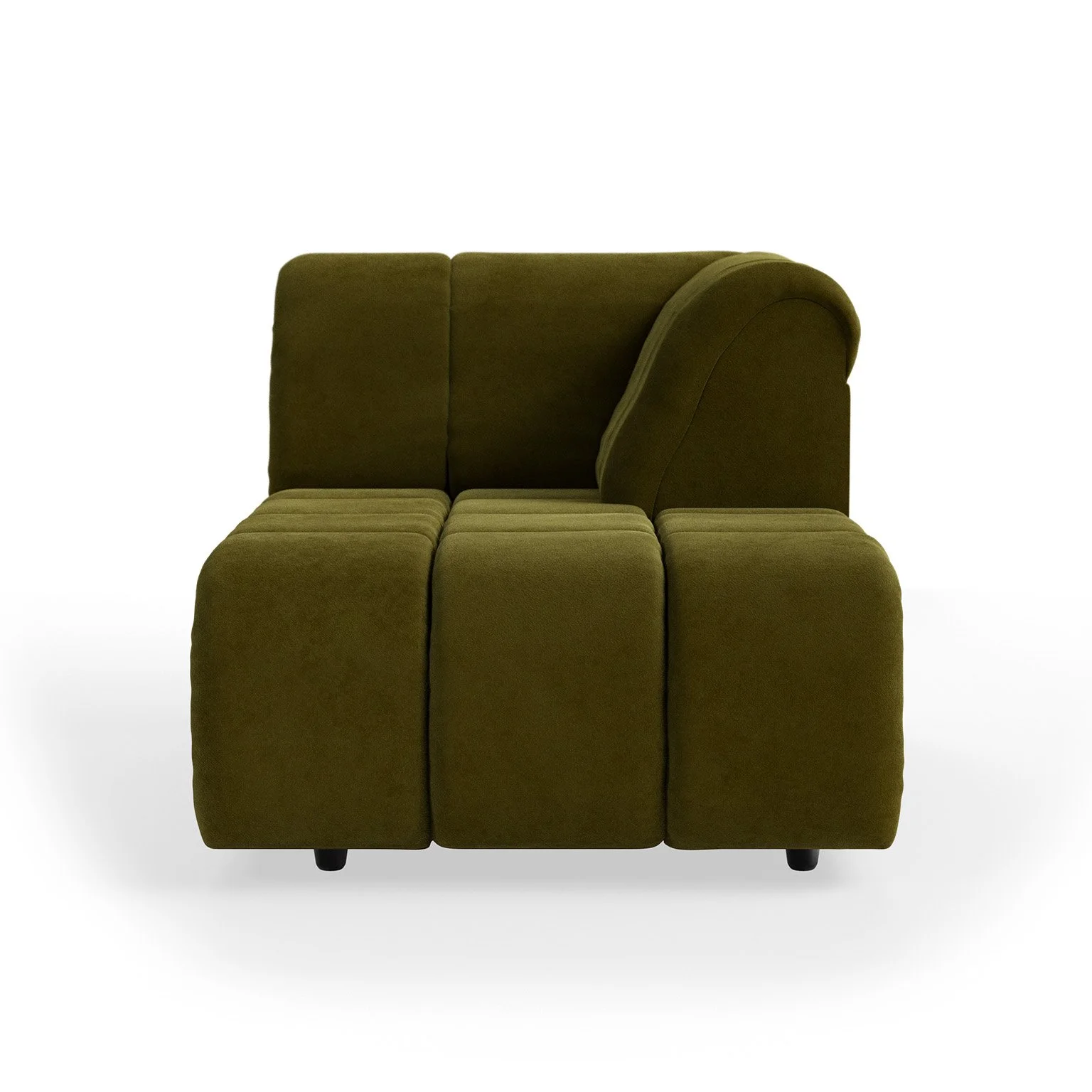 Wave Couch: Element Right Divan - Royal Velvet