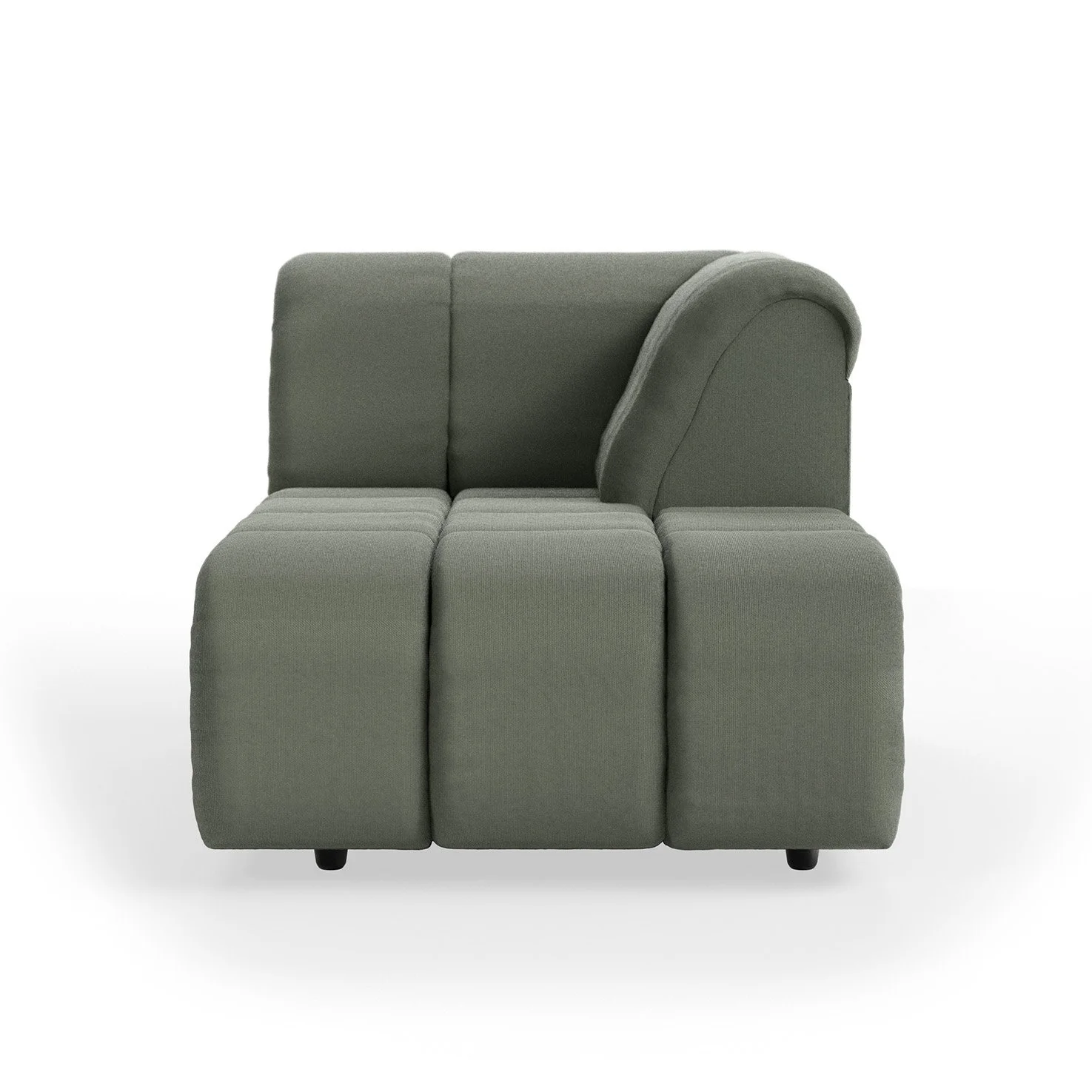 Wave Couch: Element Right Divan - Wander - Army Green