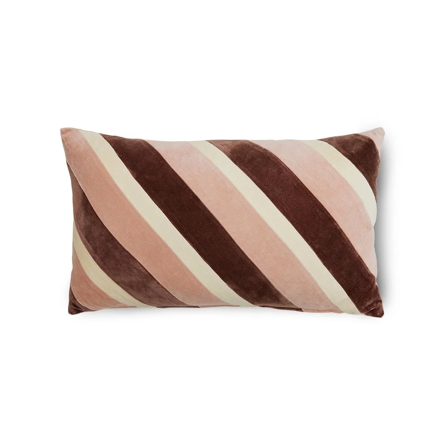Striped Velvet Cushion, Rose
