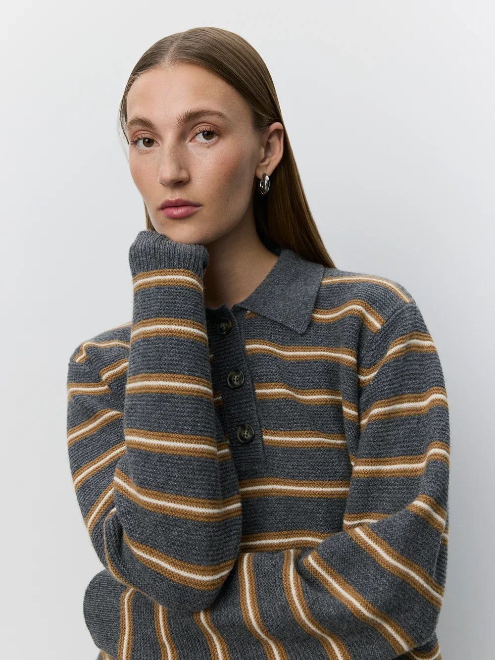 STORMASW Striped Knit Polo