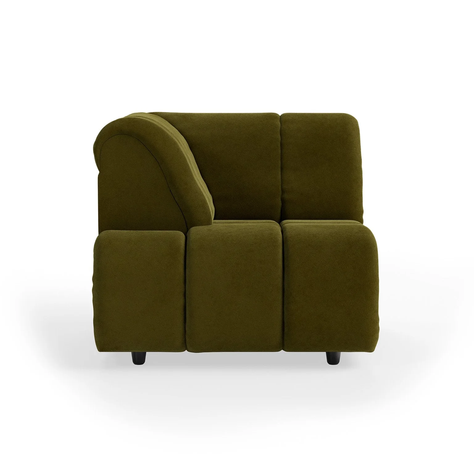 Wave Couch: Element Left High Arm - Royal Velvet