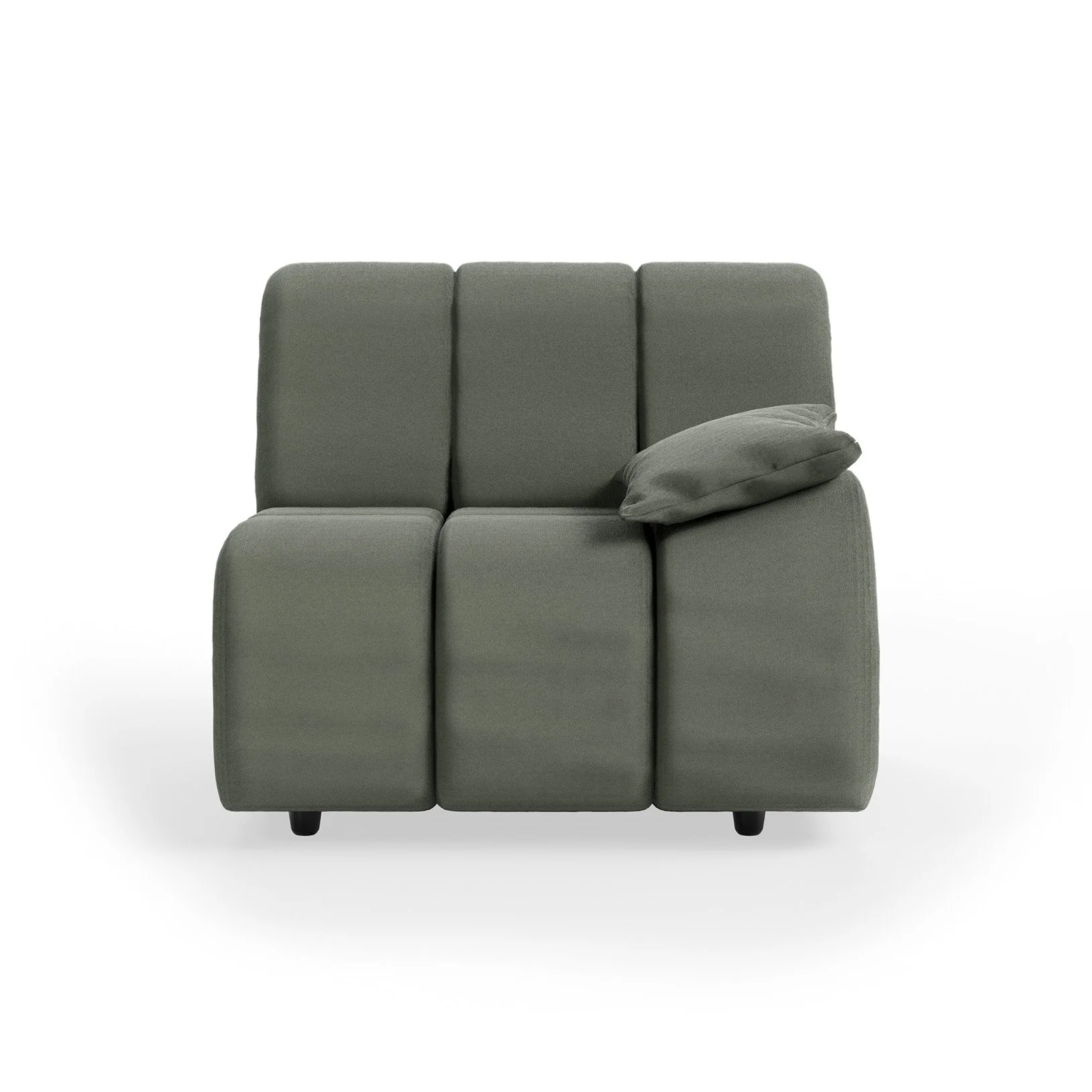 Wave Couch: Element Right Low Arm - Wander - Army Green