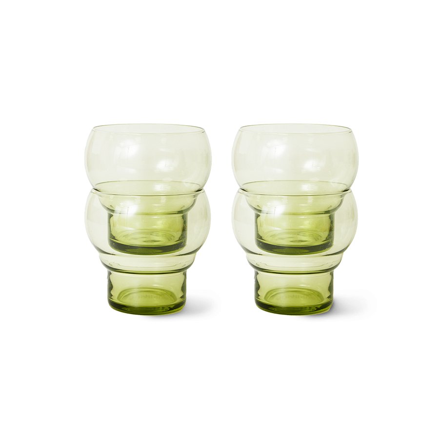 70s glassware: bulb glasses, mint green (set of 4)