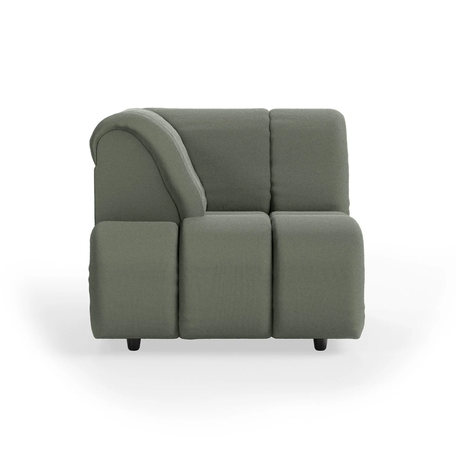 Wave Couch: Element Left High Arm - Wander - Army Green