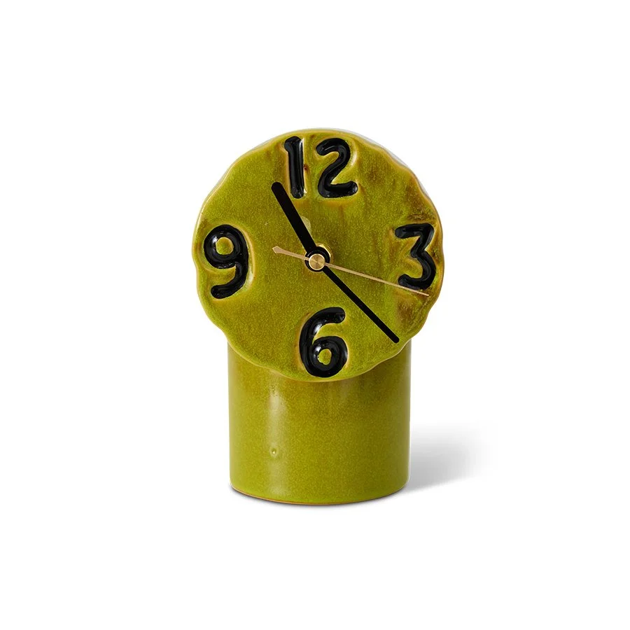 Retro Ceramic Clock - Olive