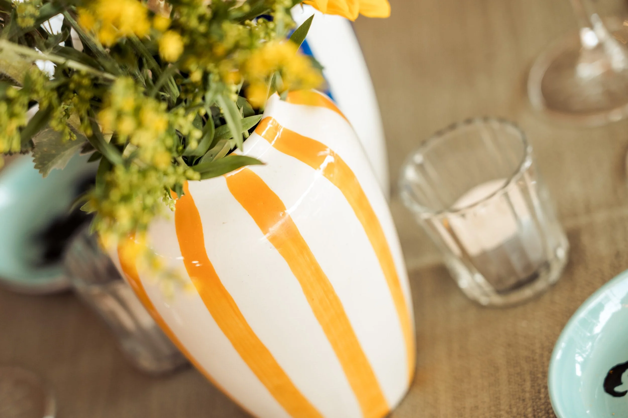 Funky Flower Medium - Yellow Stripes