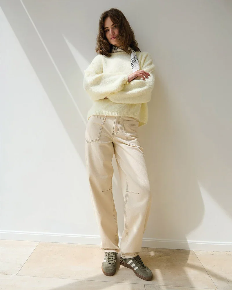 Nayomi Natural Denim Barrel Pants