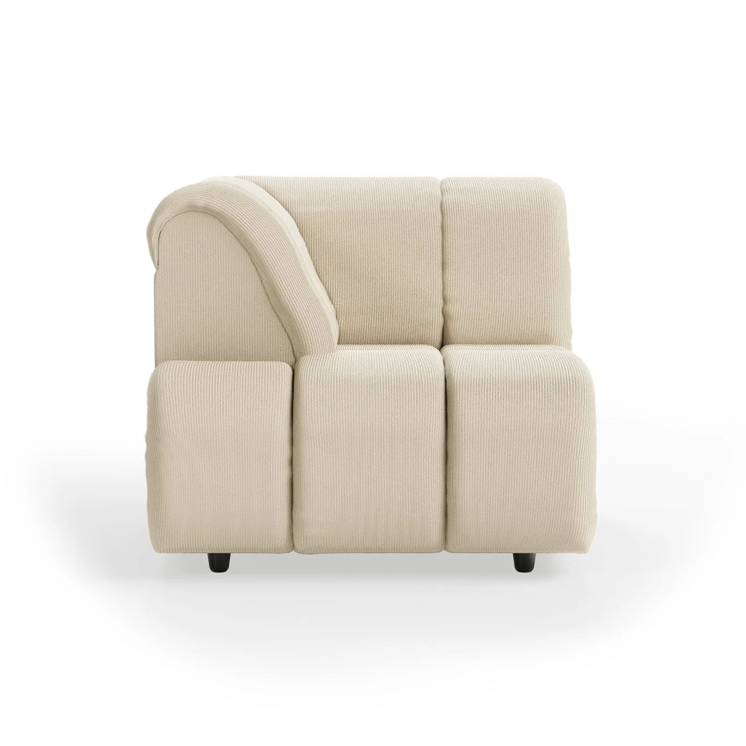 Wave Couch: Element Left High Arm - Corduroy