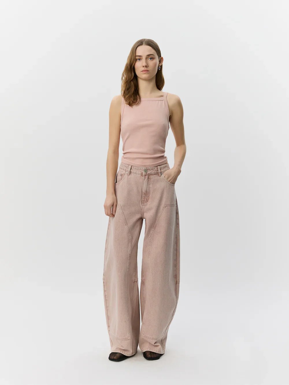 Sonjasw Barrel Shaped Jeans - Faded Rose Denim