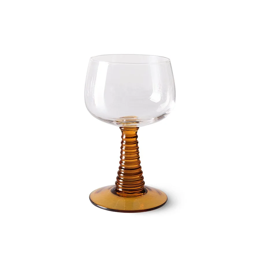 Swirl wine glass high, ochre