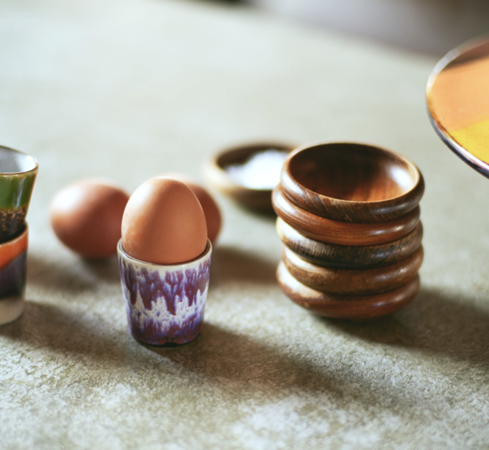 70s ceramics: egg cups island, set of 4