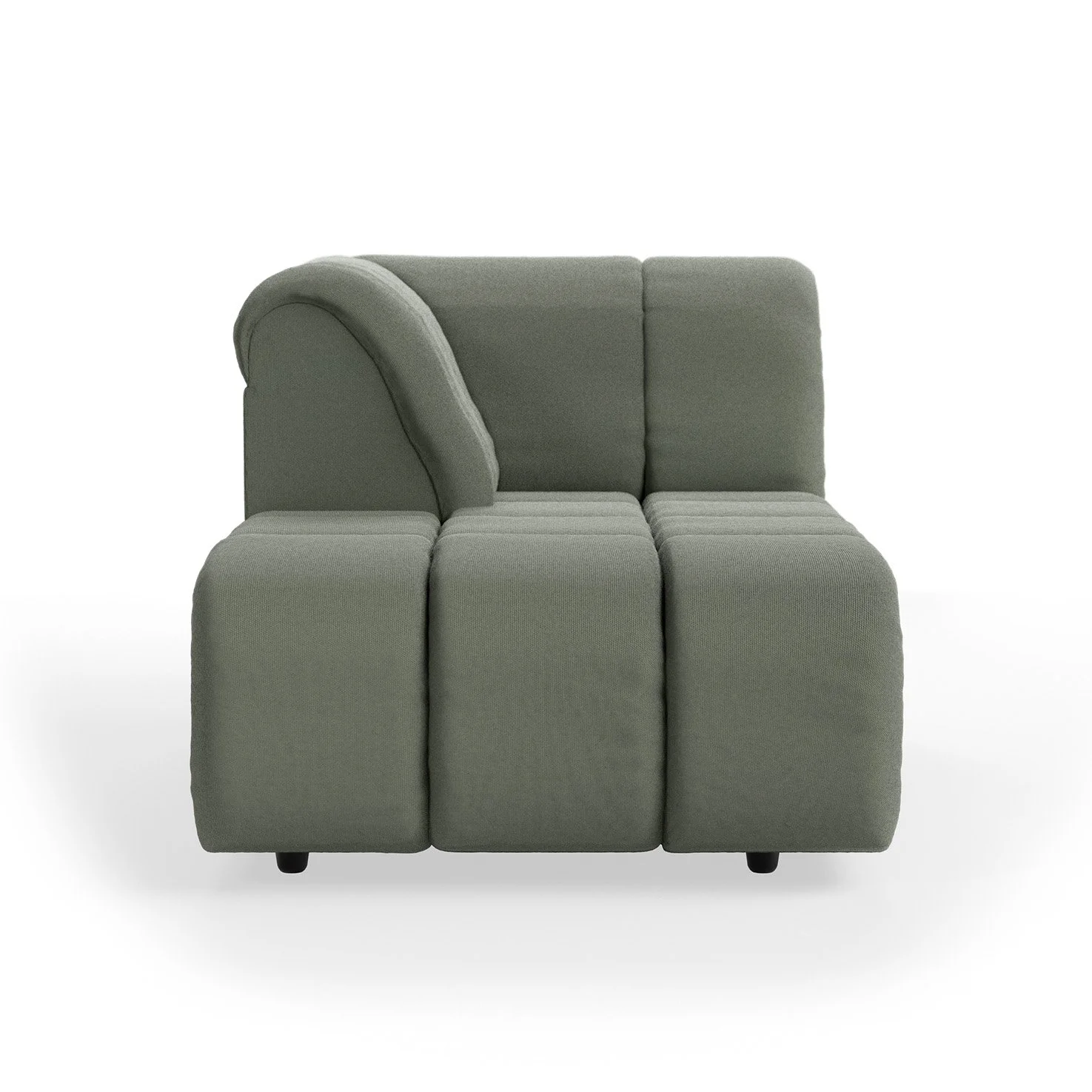 Wave Couch: Element Left Divan - Wander - Army Green