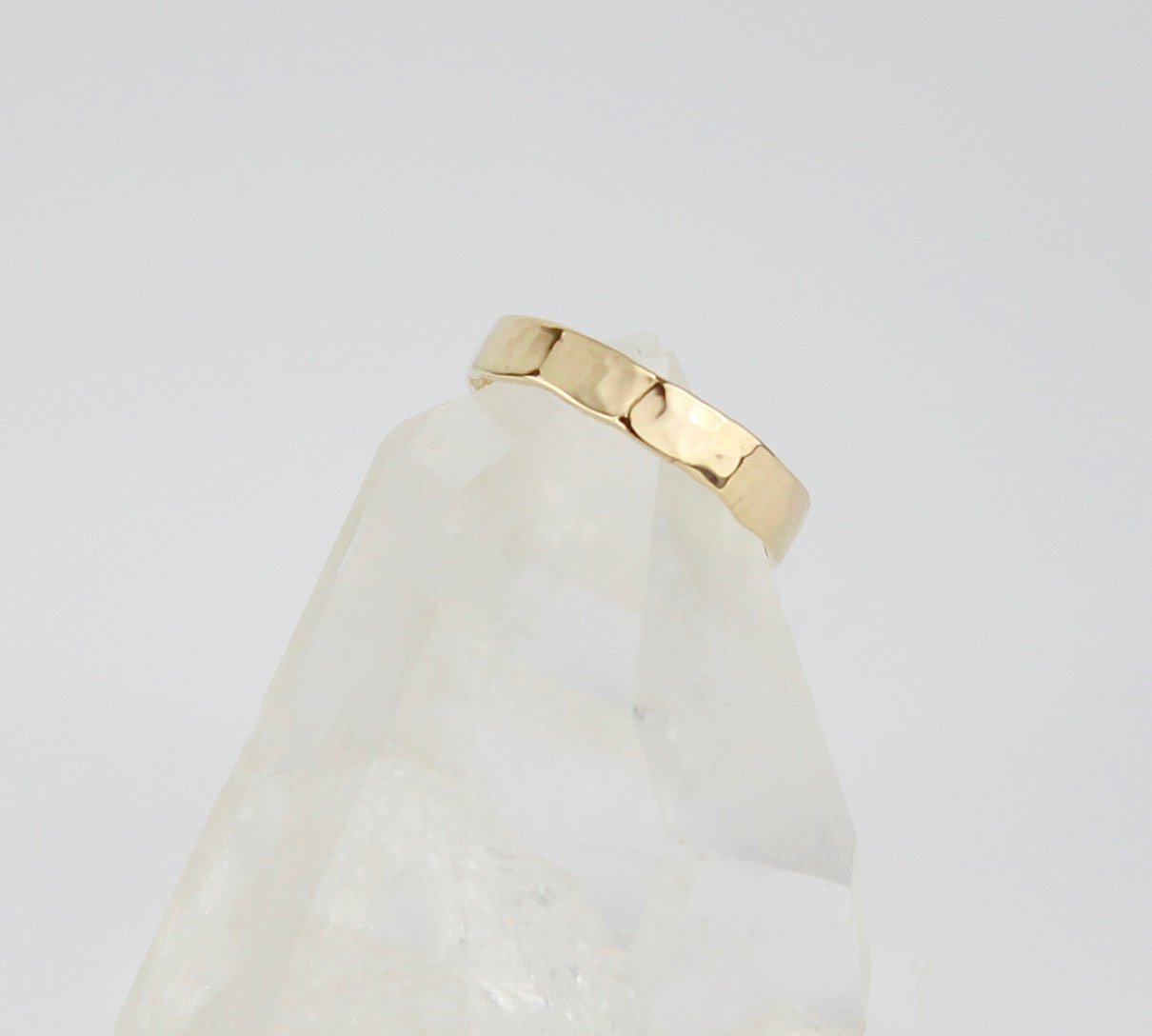 wide hammered yellow gold wedding ring