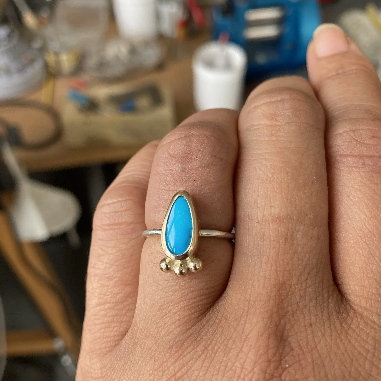 petite turquoise teardrop ring size L.jpg