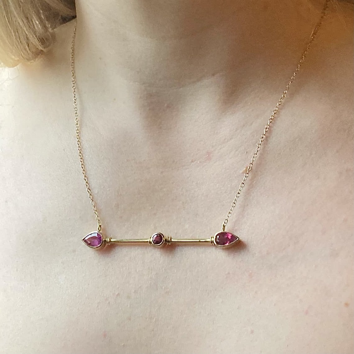 18ct Pink Tourmaline Athena Spear modelled.jpeg