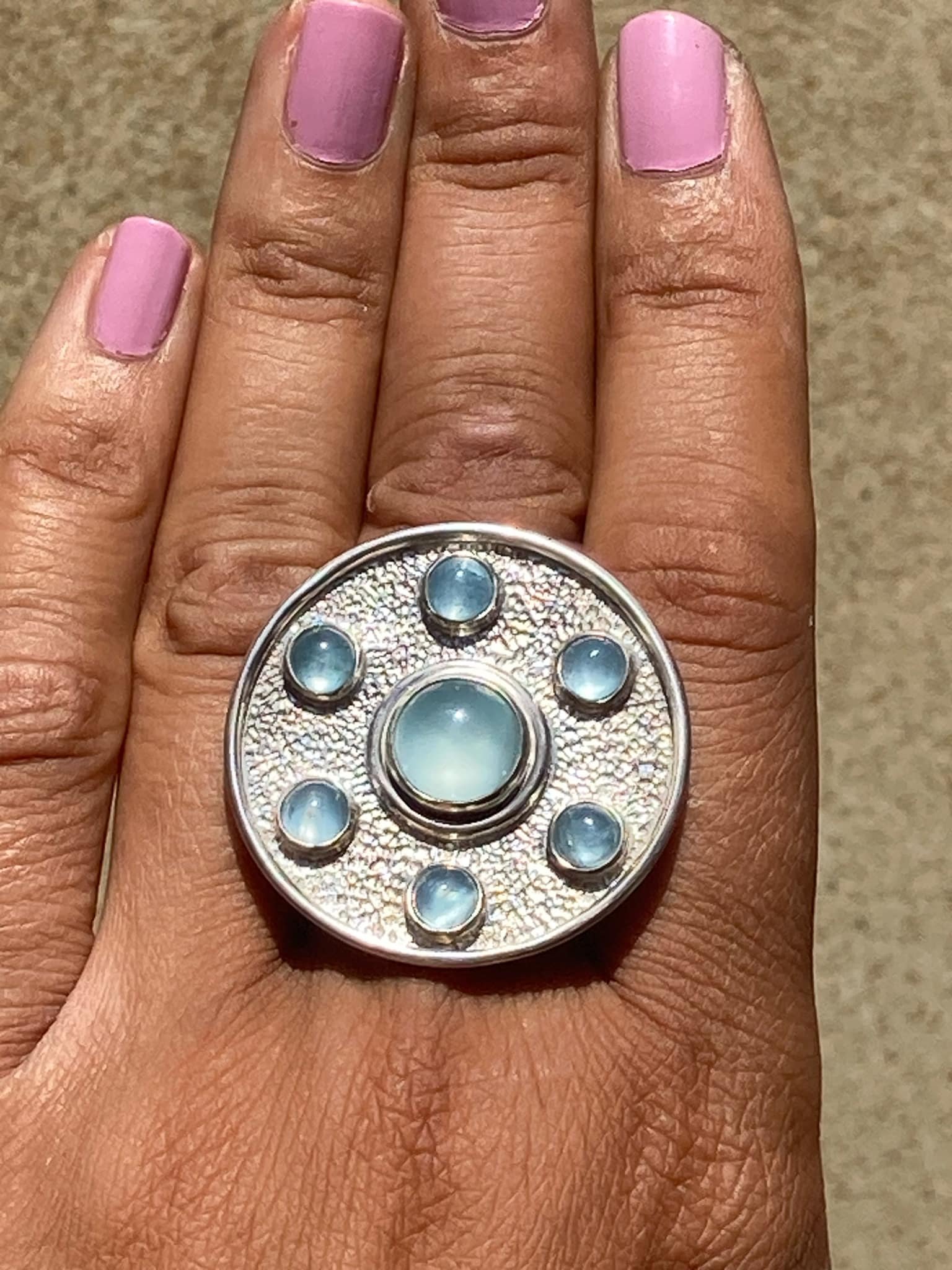 silver large aquamarine Athena shield ring.jpeg