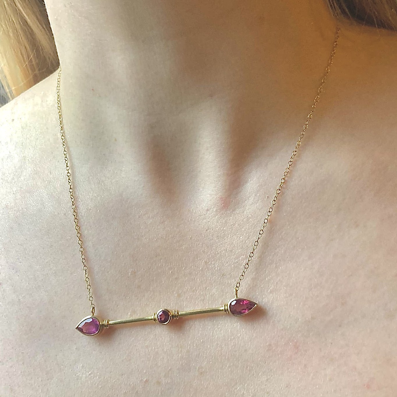 18ct Pink Tourmaline Spear modelled.jpeg