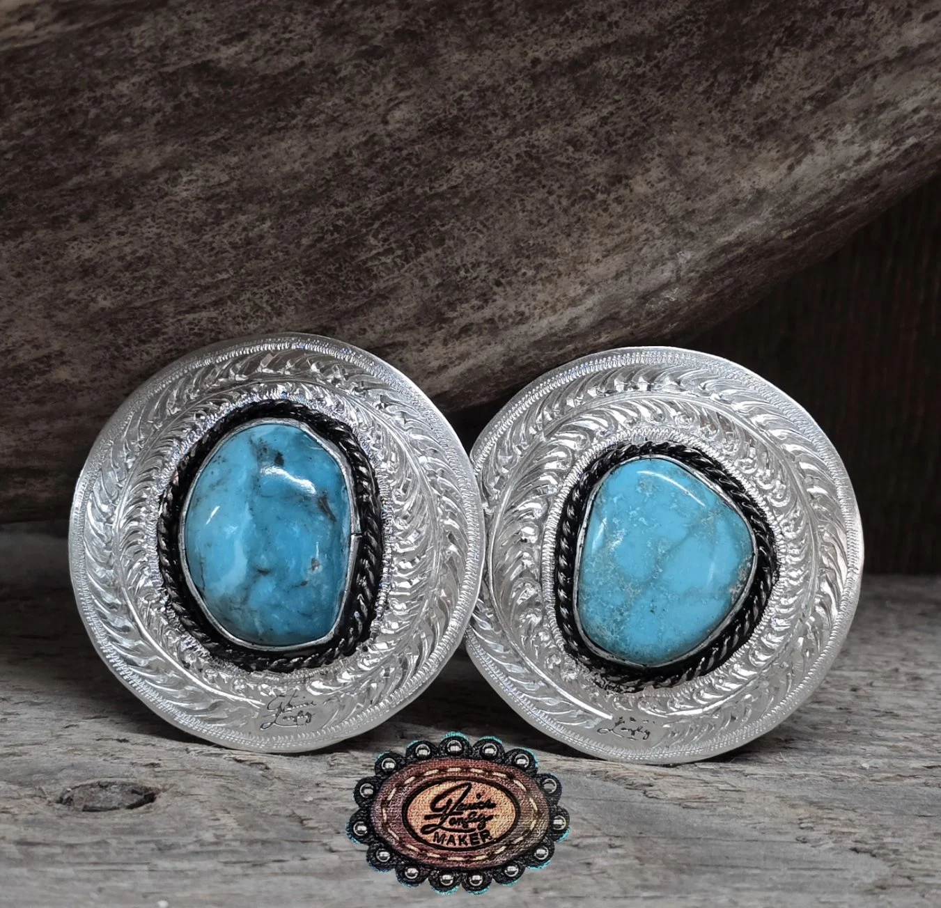 Turquoise and Silver conchos