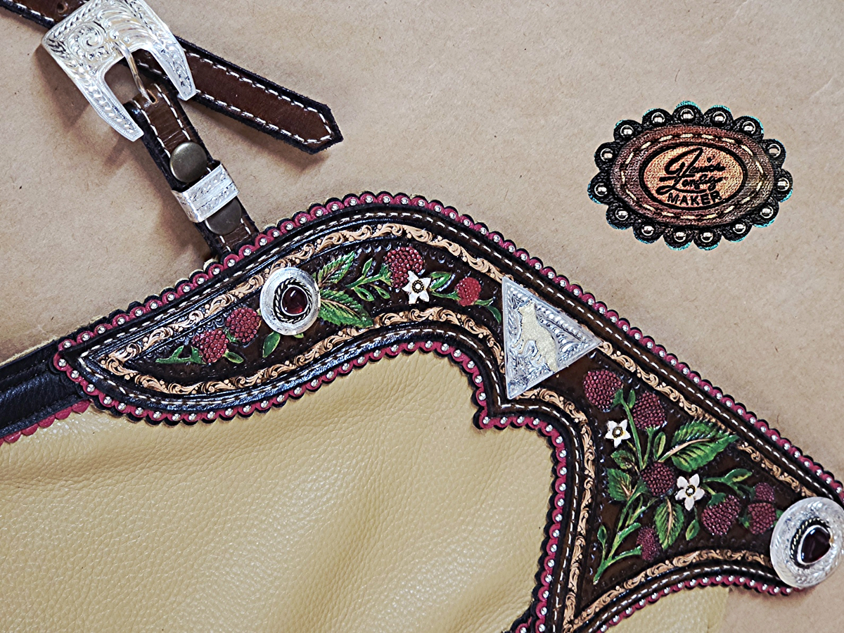 Raspberry chaps top detail